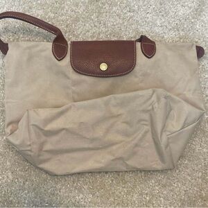 Longchamp Le Pliage Original Shoulder Tote Bag Medium Beige